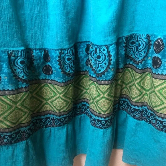 National dress cotton crinkle southwestern print boho PXL - Picture 7 of 10
